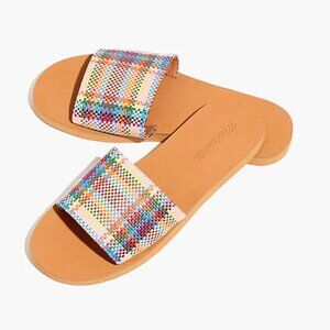 MADEWELL Size 9 The Maddie Slide Textile Weaved Colorful Sandal